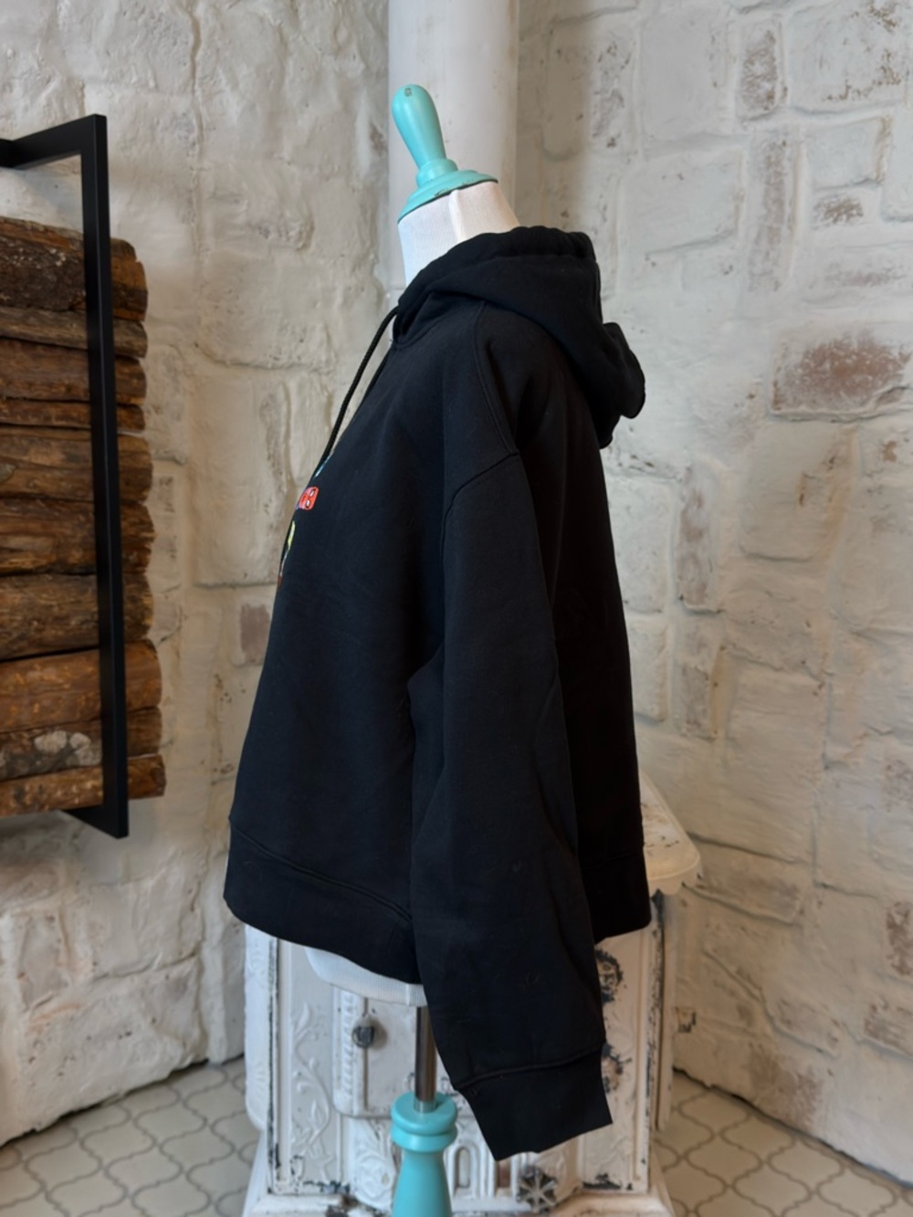 Disney | 100 Hoodie Black Embroidered Character Sweatshirt XL Oversized Cozy - Picture 3 of 6